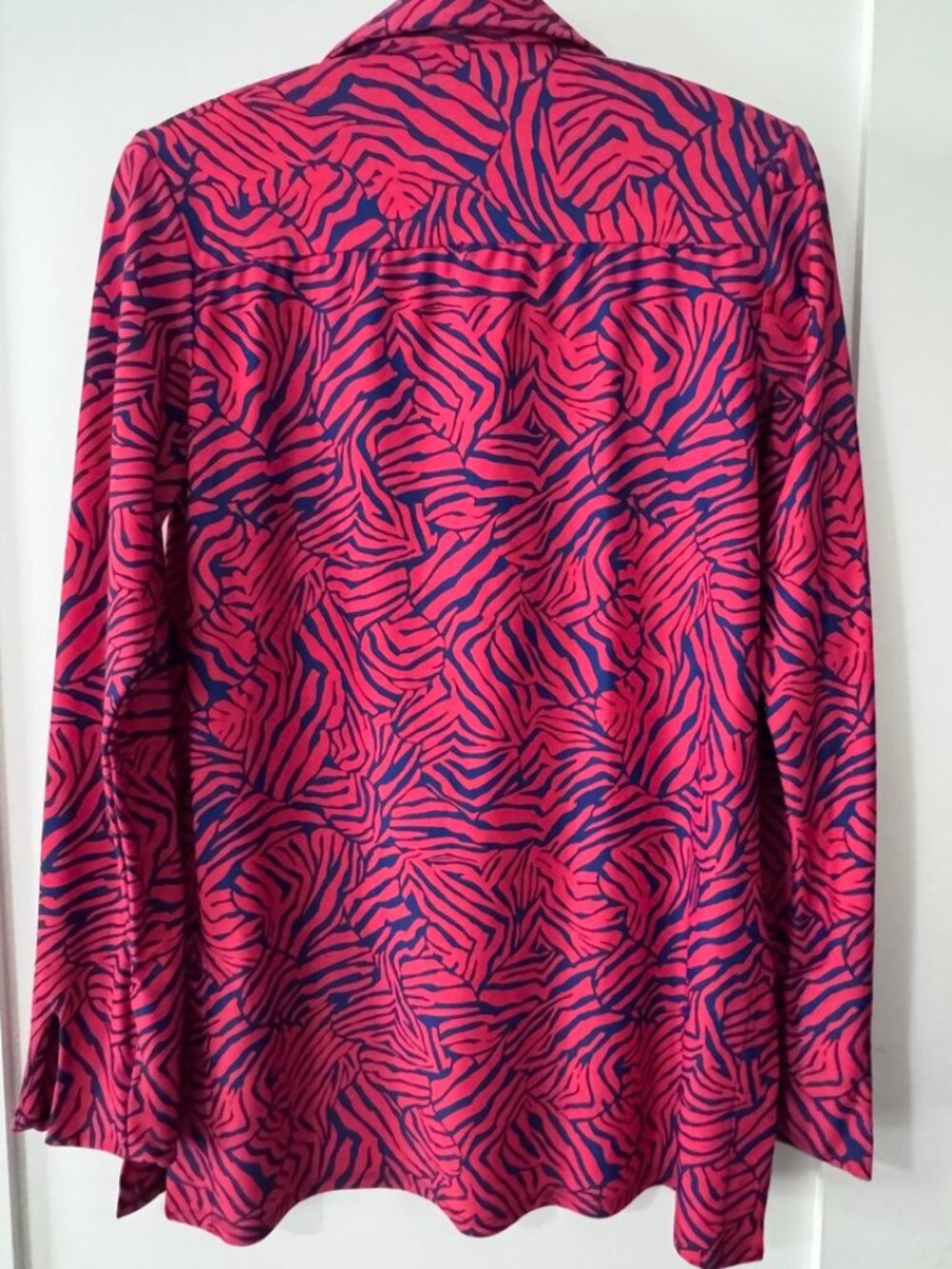 Jude Connally Pink & Navy Zebra Inspired Print Top, Size: S, Excellent Condition - Picture 3 of 7